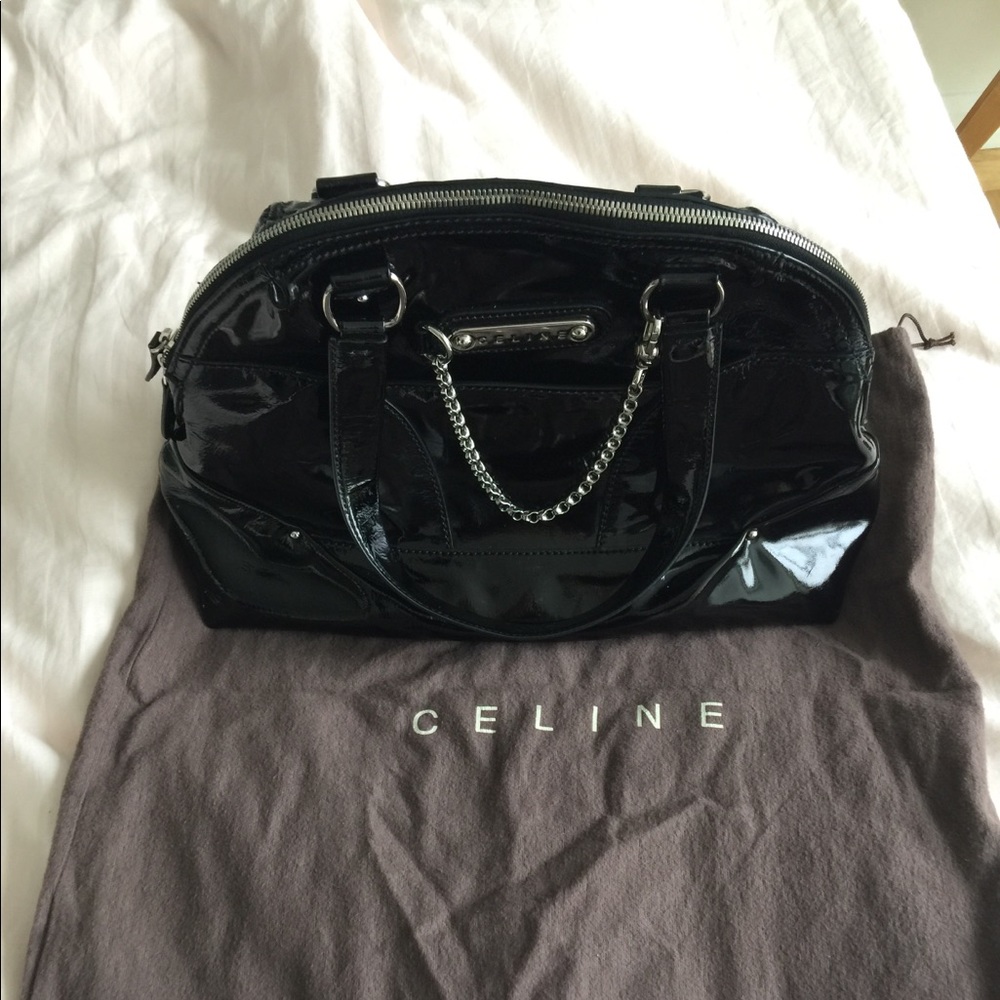✨ AUTHENTIC Celine black patent leather handbag - Picture 2 of 8